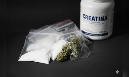 Homem é preso com porções de cocaína e maconha escondidos em pote de creatina