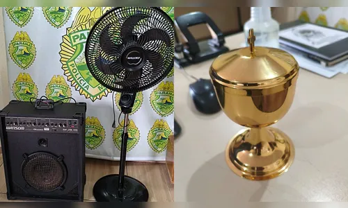 Itens sagrados e eletrônicos furtados de igreja são recuperados