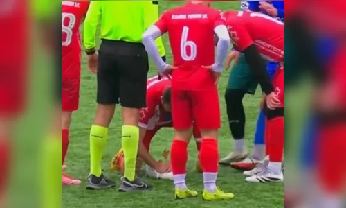 Gaivota é atingida por bola durante jogo de futebol e é reanimada em campo; veja vídeo