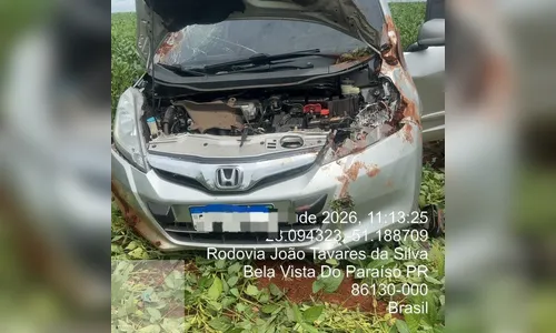 Motorista fica ferida após acidente na PR-445 em Bela Vista do Paraíso