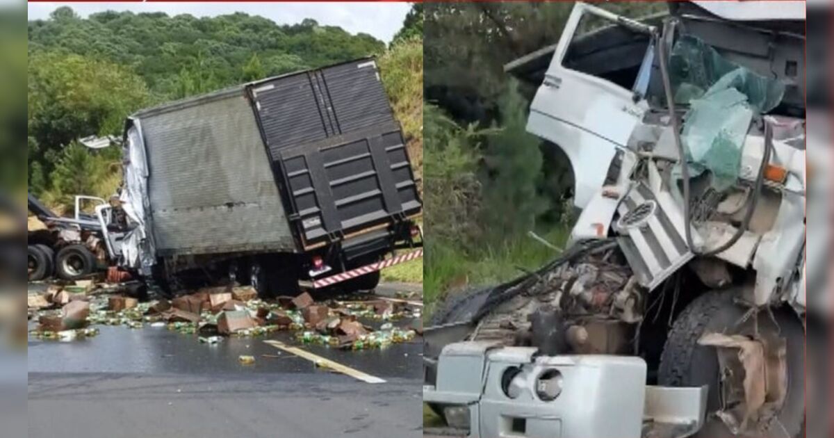 Sequência de acidentes deixa feridos graves e bloqueia a BR-376 em Imbaú