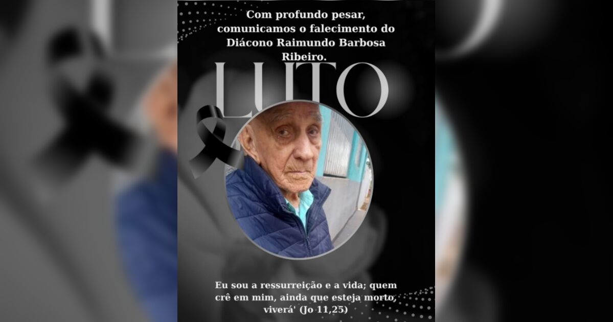 Morre aos 94 anos o diácono emérito Raimundo Barbosa Ribeiro