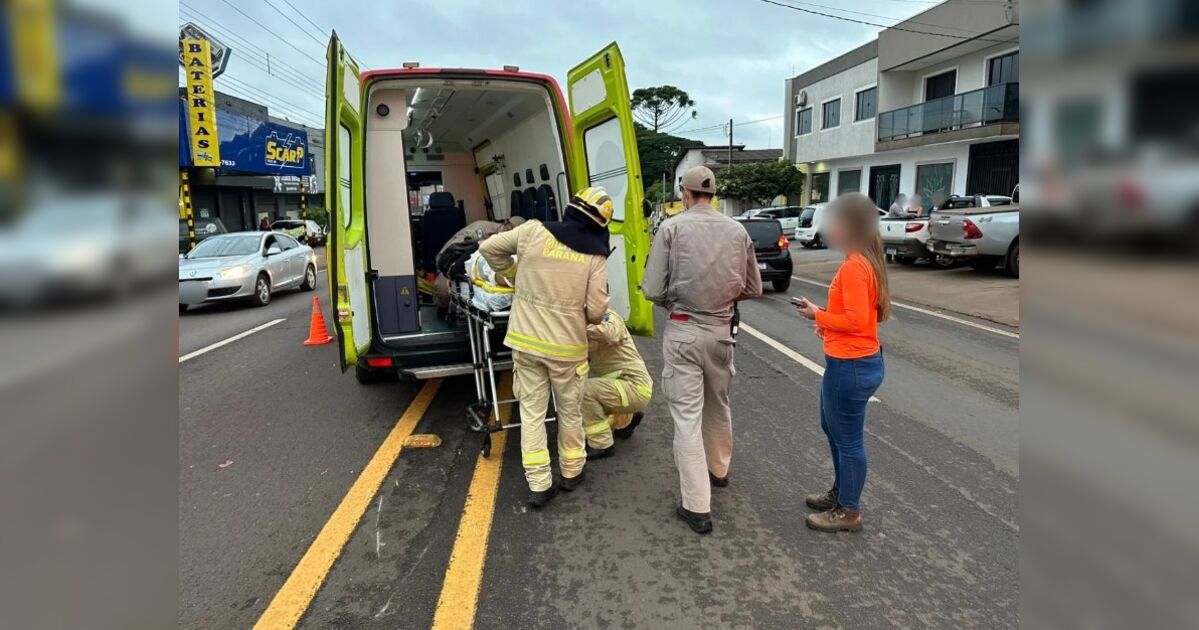 Motociclista sofre fratura no fêmur em acidente na Avenida Minas Gerais em Apucarana