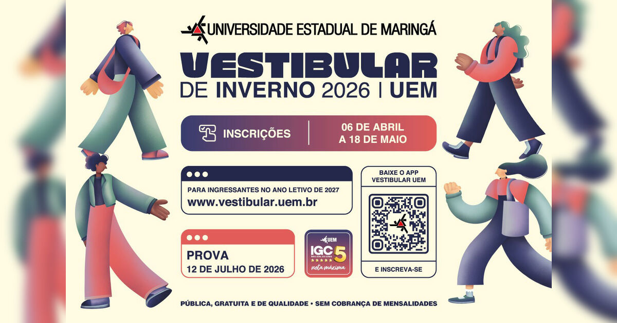 UEM abre inscrições para o vestibular de inverno 2026