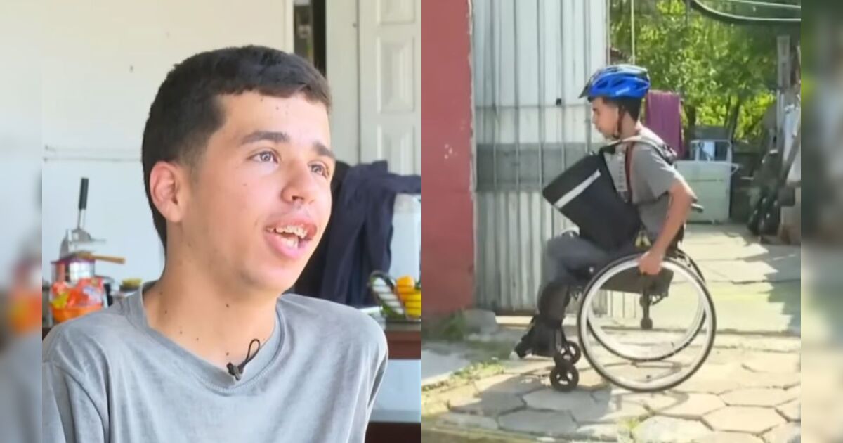 Conheça o cadeirante de SC que faz entregas de aplicativo e viralizou na internet