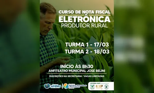 Cambira oferece curso de Nota Fiscal Eletrônica para produtores rurais