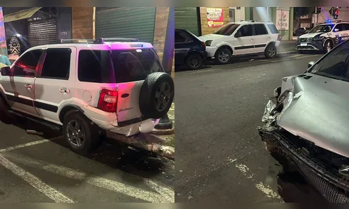 Motorista embriagado bate em dois carros no centro de Apucarana