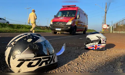 Queda de moto deixa adolescente ferido na marginal da BR-369 em Apucarana