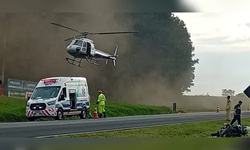 Motociclista de 32 anos morre em grave acidente envolvendo caminhões