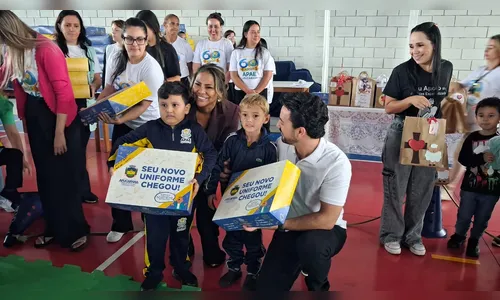 Apae de Apucarana recebe uniformes e chocolates em ação de Páscoa