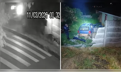 Em fuga da Guarda Municipal, motorista destrói muro e invade terreno no PR