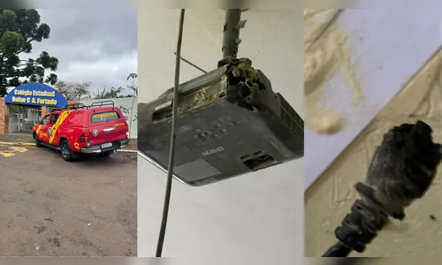 Curto em datashow causou princípio de incêndio em colégio estadual