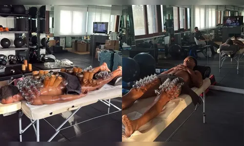 Fotos de atacante com ventosas pelo corpo viraliza e intriga torcedores: 