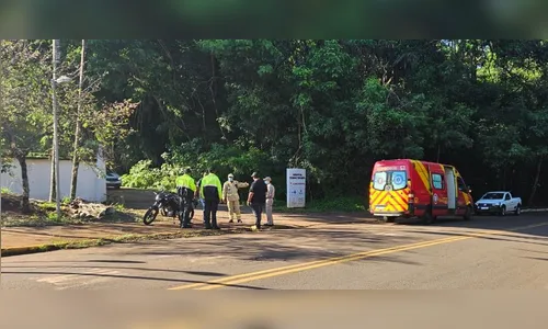 Motociclista fica ferido em acidente na Avenida Jaboti em Apucarana