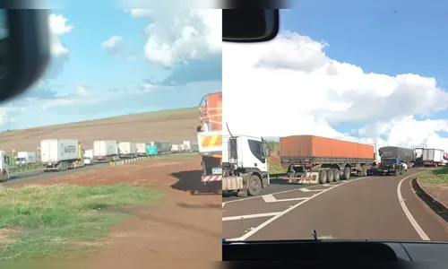 Motoristas relatam mais de uma hora de demora em bloqueio para obras na BR-376