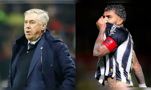Sem Neymar, Ancelotti vê Gabigol marcar 2 no empate do Santos