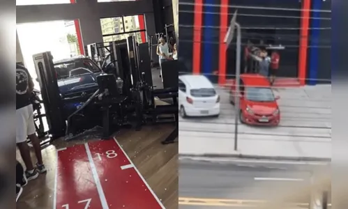 Carro invade academia e deixa duas pessoas feridas; aluna está entre as vítimas