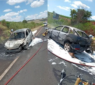 Pane mecânica causa incêndio em veículo na PR-444 em Apucarana