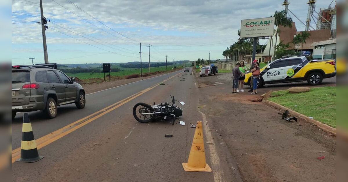 Acidente na PR-457 envolve moto de Apucarana e deixa ferido