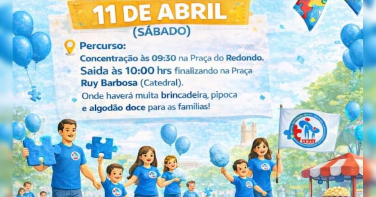 Caminhada pela conscientização do Autismo acontece neste sábado (11) em Apucarana