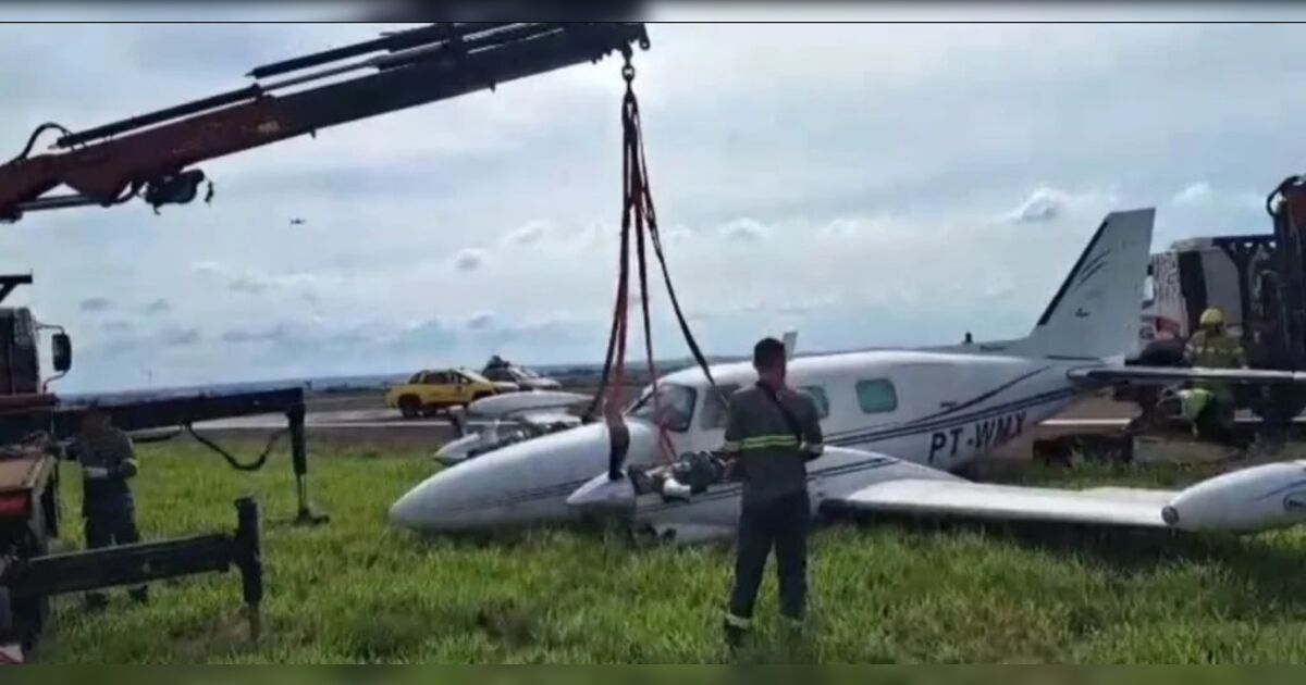 Avião com seis pessoas faz pouso forçado no aeroporto de Maringá