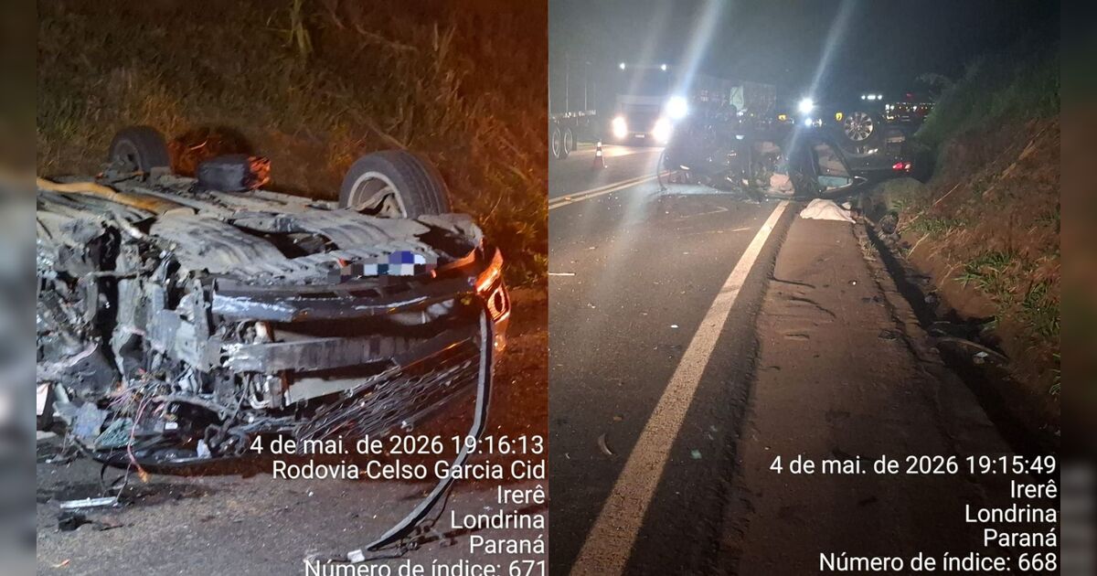Motorista morre após carro bater em carreta e capotar na PR-445