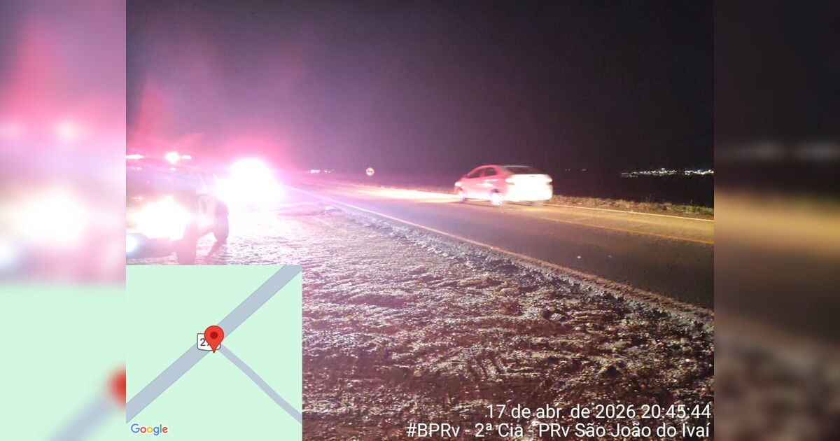 Ciclista fica ferido após ser atingido por carro na PRC-272, em Cruzmaltina