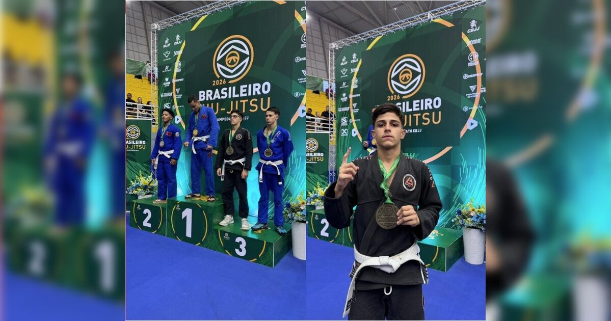Jovem de Apucarana conquista medalha de bronze no Campeonato Brasileiro de Jiu-jitsu
