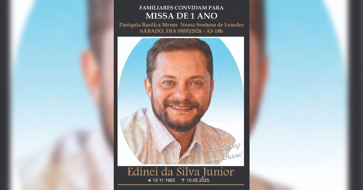 Missa neste sábado (09) em Apucarana marca um ano da morte de Edinei Junior