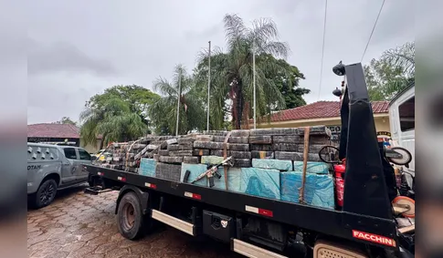 PM apreende mais de 5 toneladas de maconha escondidas sob carga de mandioca no Paraná