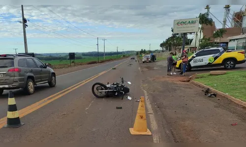 Acidente na PR-457 envolve moto de Apucarana e deixa ferido