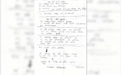 Adolescente denuncia violência do pai em bilhete para colega: “quase me deu um tiro”