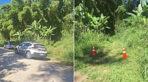 O corpo foi encontrado em uma área de mata