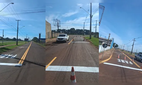 Prefeitura de Apucarana reforça sinalização em cruzamento perigoso no Parque Industrial Norte