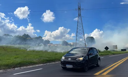 Incêndio ambiental às margens da Avenida Brasil mobiliza Corpo de Bombeiros em Apucarana