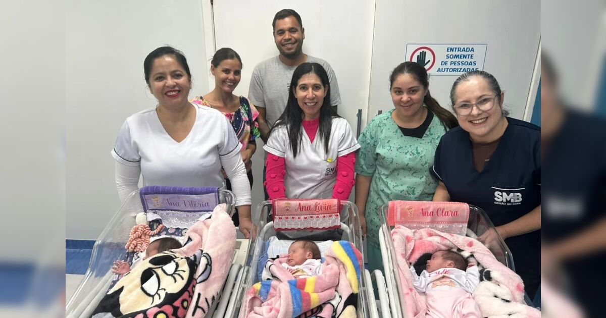 Trigêmeas que nasceram prematuras no norte do PR recebem alta da UTI