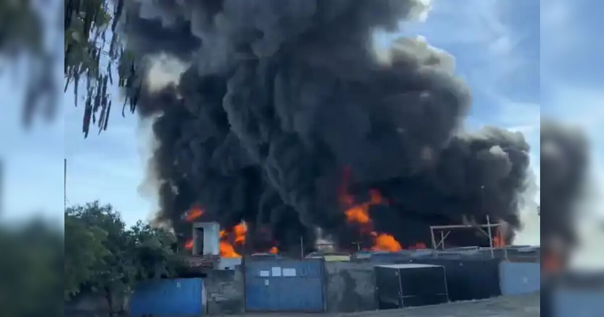 Incêndio de grandes proporções destrói ônibus em garagem de 