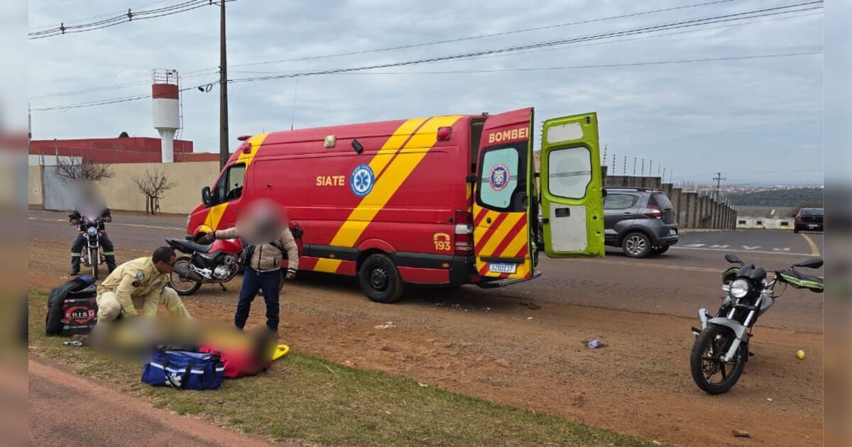 Motociclista fica ferido após sofrer queda na Avenida Zilda 