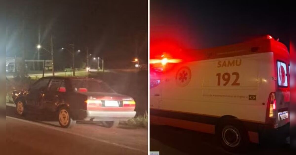 Motorista quase atropela policiais e bate em ambulância que atendia pedestre morta na PR-170