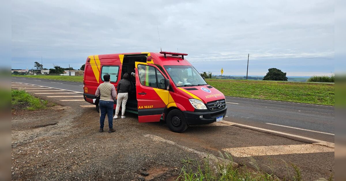 Segundo acidente da manhã deixa motociclista ferido na BR-376 em Apucarana