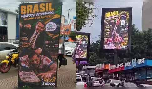 Montagem com Bolsonaro em telões publicitários gera confusão no Paraguai; entenda