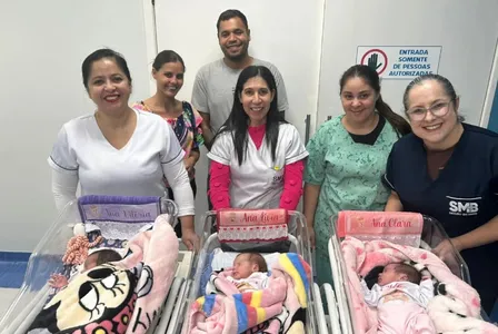Atualmente, as trigêmeas seguem em observação na enfermaria do hospital pelos próximos dias