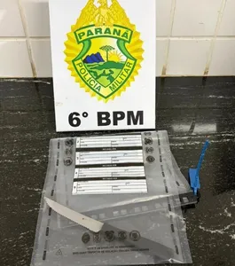 Faca apreendida pela Polícia Militar