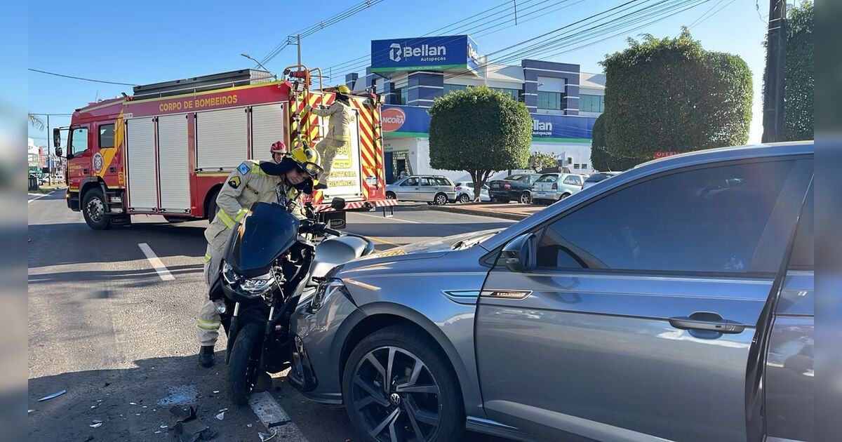 Motociclista fica ferido após batida de trânsito em Apucarana