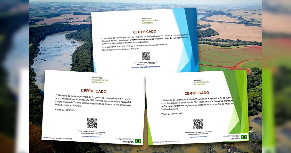 Kaloré recebe certificação federal e integra Mapa do Turismo Brasileiro
