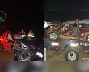 Três ficam feridos após acidente entre dois carros na PR-444 em Arapongas