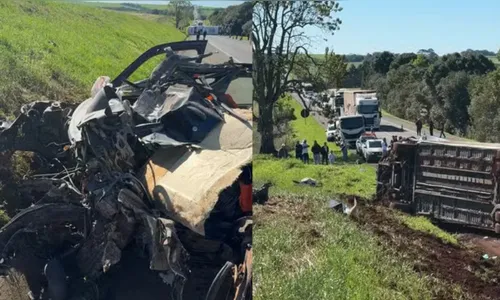 Acidente entre carro e ônibus deixa um morto e mais de 40 feridos no Paraná