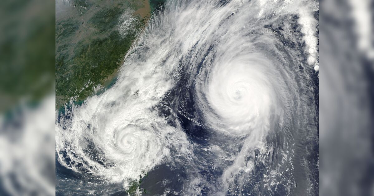 Céu carregado com nuvens de tempestade no Sul do Brasil
