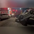 Mãe e bebê são encaminhados ao hospital após carro capotar em Arapongas
