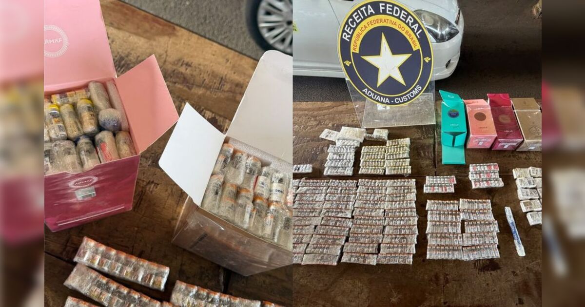 Receita Federal apreende R$ 67 mil em ampolas de emagrecedor escondidas em caixas de perfume